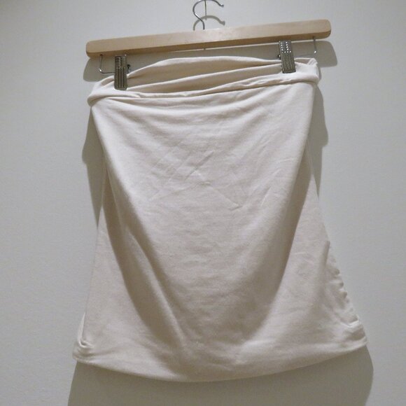 GEEL Mila Tube Top in Oat 90s Minimalist Stretch Neutral Granola - Size XS NWT - Picture 8 of 13